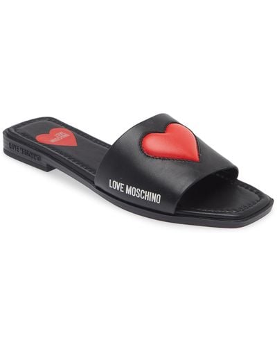 Love Moschino Heart Slide Sandal - White