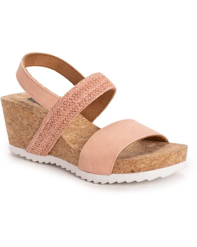 Muk Luks Wendy Platform Wedge Sandal - Pink