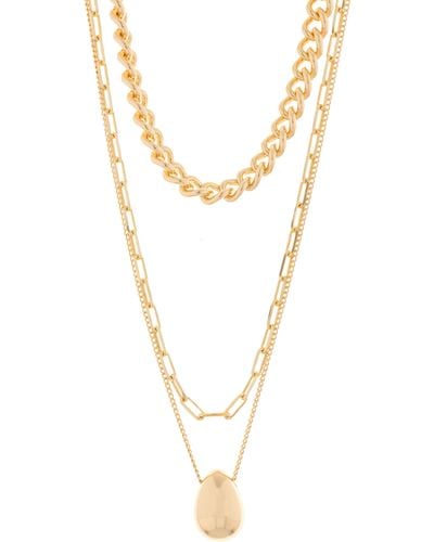Natasha Couture Layered Chain Necklace - White