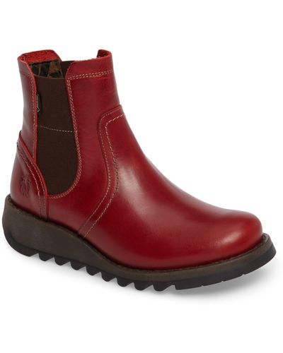 Fly London Scon Waterproof Gore-tex® Chelsea Boot - Red