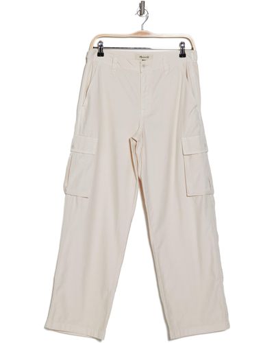 Madewell Garment Dyed Low-slung Straight Leg Cargo Pants - White