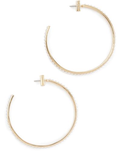 AllSaints Imitation Pearl Hoop Earrings - White