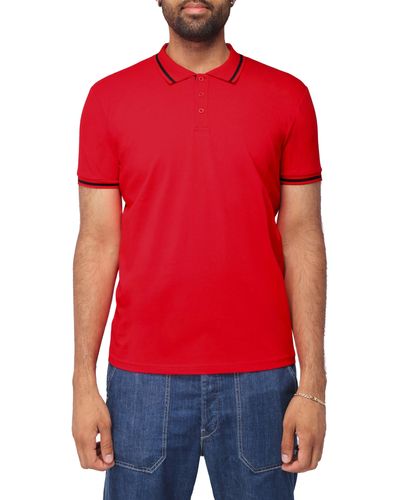 Xray Jeans Pipe Trim Knit Polo - Red