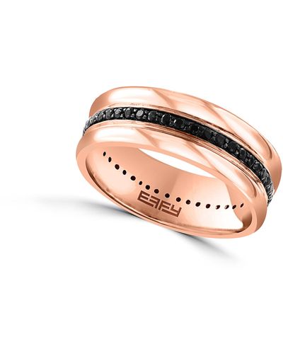 Effy 18k Rose Gold Plated Sterling Silver Black Sapphire Ring - Pink