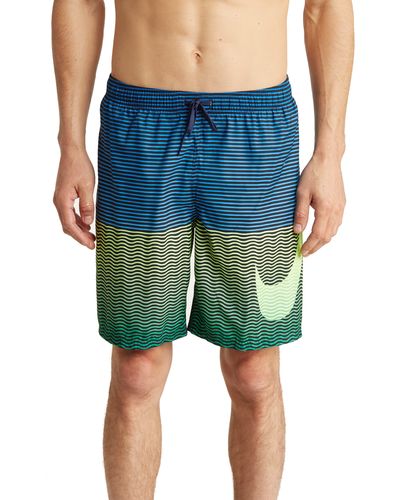 Nike Swoosh 9" Volley Swim Trunks - Blue
