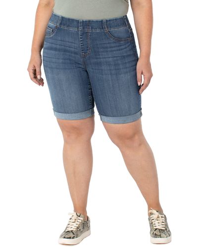 Liverpool Jeans Company Chloe Roll Cuff Denim Bermuda Shorts - Blue