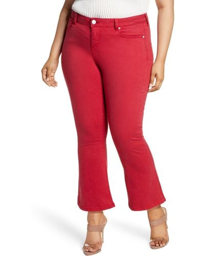 Slink Jeans High Waist Ankle Bootcut Jeans - Red