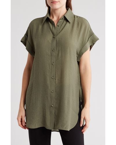 Nanette Lepore Short Sleeve Button-up Shirt - Green