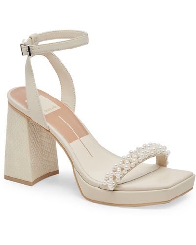 Dolce Vita Adilyn Imitation Pearl Platform Sandal - White