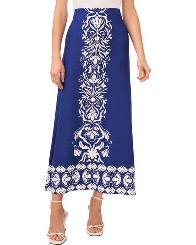 Halogen® Printed Maxi Skirt - Blue