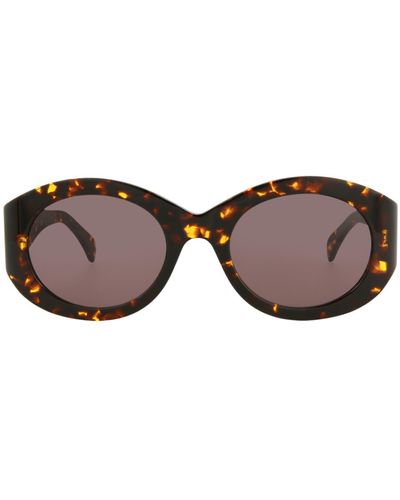 Alaïa 53mm Oval Sunglasses - Brown