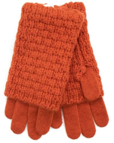 Portolano Chunky Knit Gloves - Orange
