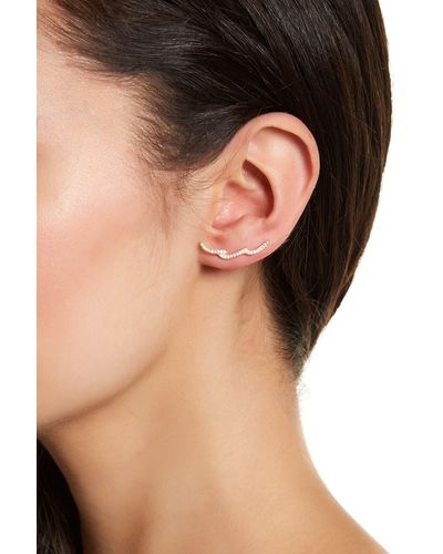 Adornia Swarovski Crystal Wave Climber Earrings - Yellow