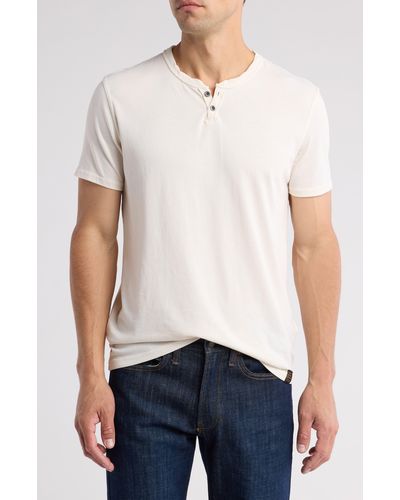 Lucky Brand Button Notch Neck T-shirt - White