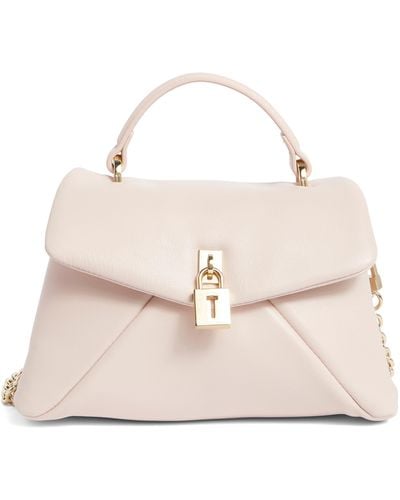 Ted Baker Poppy Top Handle Padlock Leather Satchel - Natural