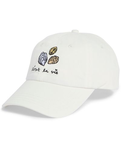 Frasier Sterling Embroidered Shells Baseball Cap - White