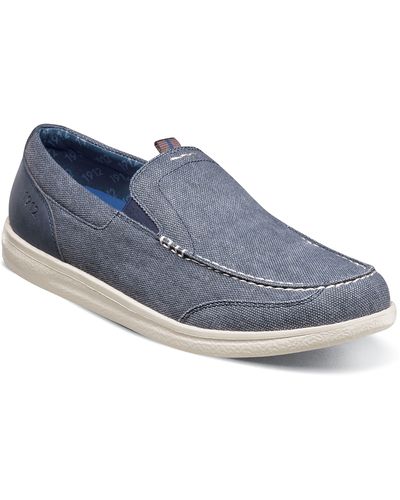 Nunn Bush Brewski Organic Cotton Slip-on Sneaker- Wide Width Available - Blue