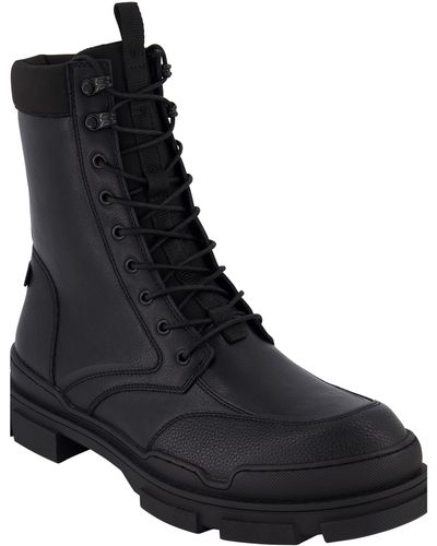 DKNY High Top Zip Combat Boot - Black