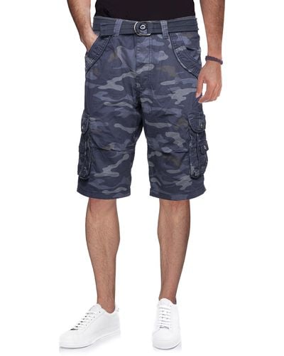 Xray Jeans Belted Bermuda Cargo Shorts - Blue