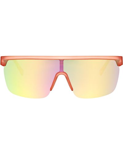 Hurley 63mm Semi Rim Shield Polarized Sunglasses - Pink