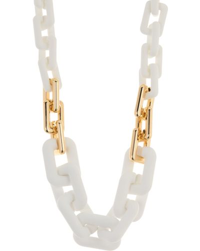 Tasha Two-tone Chain Link Necklace - White
