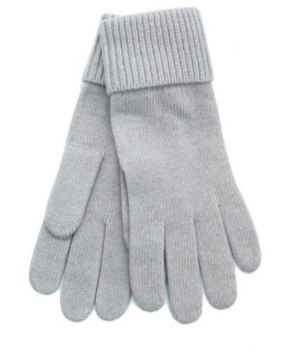 Portolano Cashmere Ribbed Gloves - Gray
