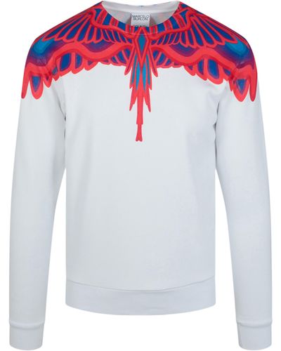 Marcelo Burlon Curves Wings Long Sleeve Cotton Graphic T-shirt - White