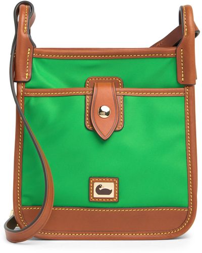 Dooney & Bourke Leather Trim Nylon Crossbody Bag - Green