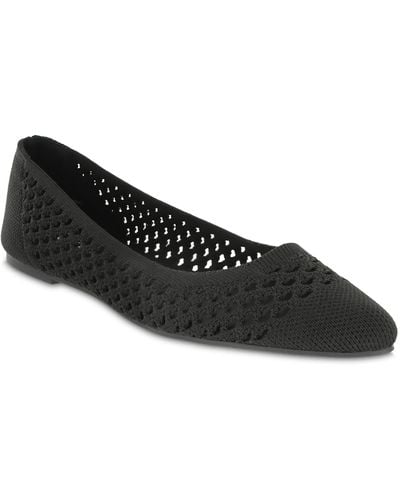 MIA Lovi Knit Pointed Toe Flat - Black