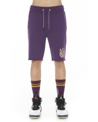 Cult Of Individuality Cutoff Sweat Shorts - Purple