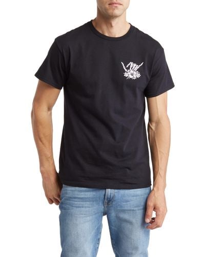 Retrofit Shaka Brah Skull Hand Graphic T-shirt - Black
