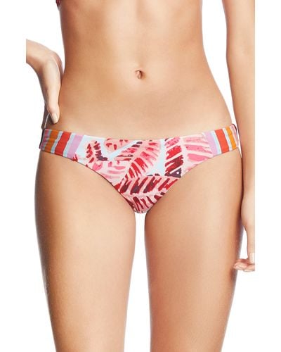 Maaji Stripes And Straps Reversible Bikini Bottoms - Pink