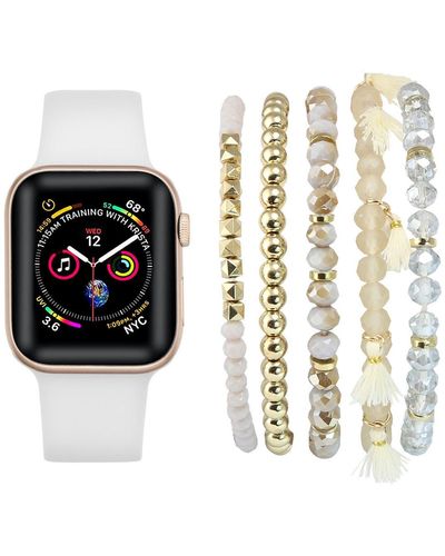 The Posh Tech Silicone Apple Watch® Watchband & Bracelets Set - Black