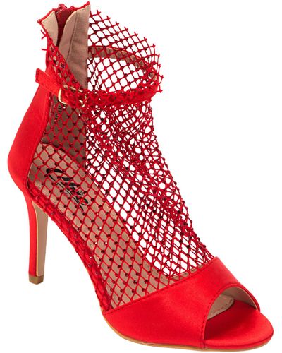 Lady Couture Ariana Mesh Heel Sandal - Red
