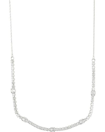 Nordstrom Cubic Zirconia Frontal Necklace - White