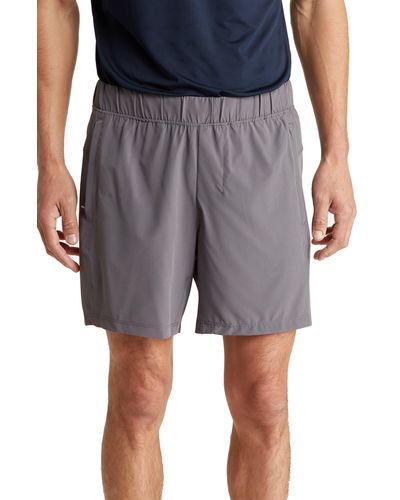 90 Degrees Zip Pocket Performance Shorts - Gray