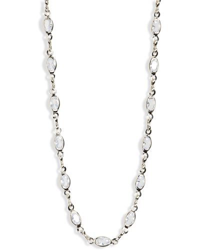 Nordstrom Cz Station Chain Necklace - Blue
