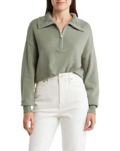 Melrose and Market Half Zip Sweater - Green