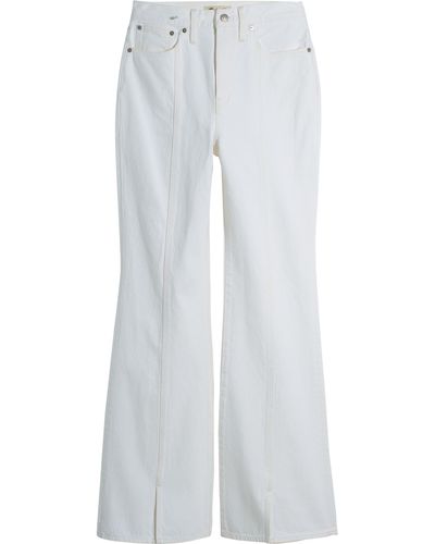 Madewell Front Slit baggy Flare Jeans - White