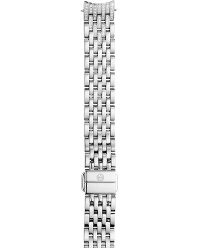 Michele Sidney Classic 14mm Pavé Diamond Watchband - White