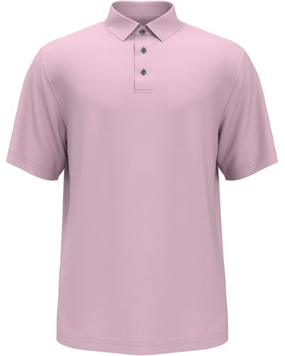 PGA TOUR Short Sleeve Micro Jacquard Polo - Pink