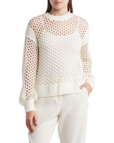 Rachel Roy Open Stitch Sweater - White