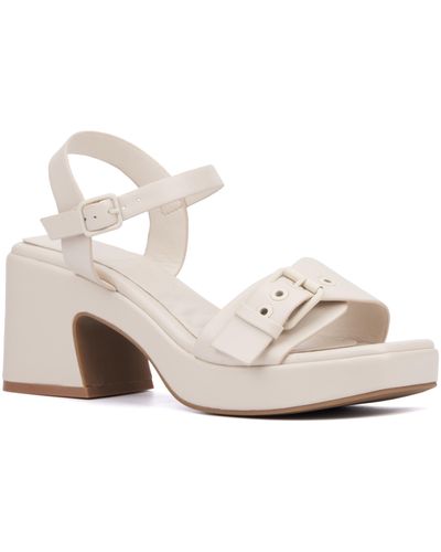 Olivia Miller Slay Block Heel Sandal - White