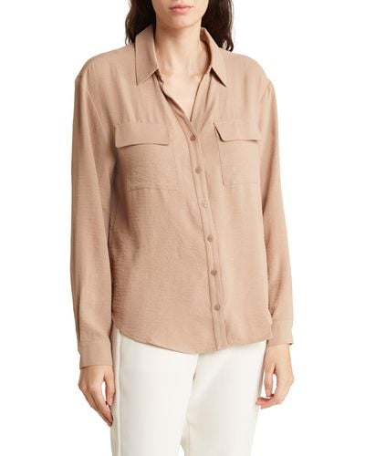 Pleione Crinkle Button-up Shirt - Natural