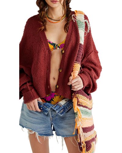 Free People Found My Friend Cardigan - Red