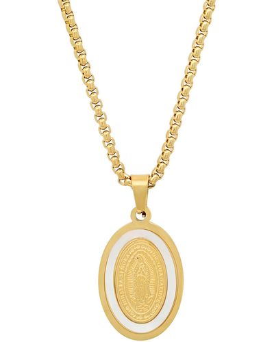 HMY Jewelry Senora De Guadalupe Pendant Necklace - Metallic