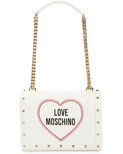Love Moschino Borsa Faux Leather Crossbody Bag - White