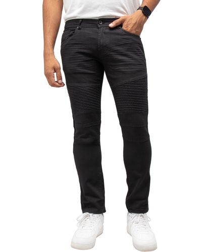 Xray Jeans Stretch Moto Slim Jeans - Black