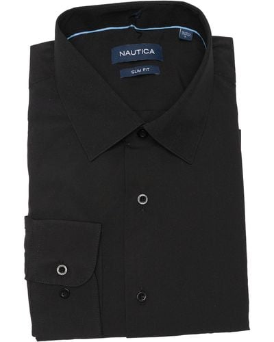 Nautica Slim Fit Solid Dress Shirt - Black
