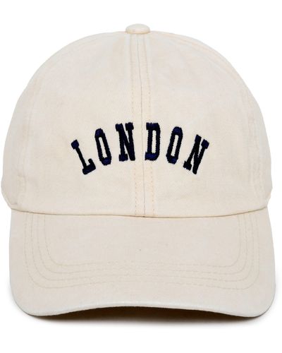 David & Young London Embroidered Cotton Baseball Cap - Natural